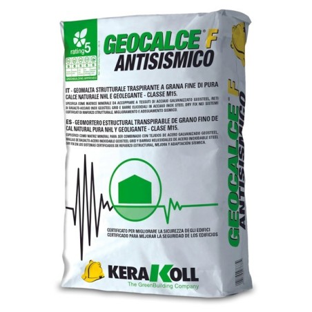Mortero de cal transpirable de grano fino GeoCalce F Antisismico