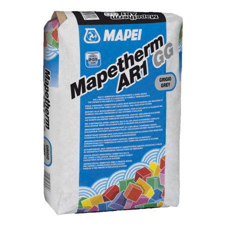Adhesivo y enlucido cementoso grueso para SATE MAPETHERM AR1 GG