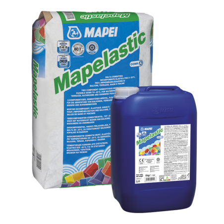 Mortero bicomponente impermeable y elástico Mapei MAPELASTIC comp. A