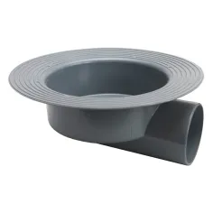 Caldereta o cazoleta en PVC salida horizontal para sumidero sifónico