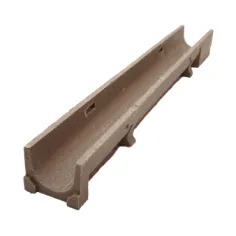 Canaleta de hormigón polímero de 125x1000 mm sin pendiente