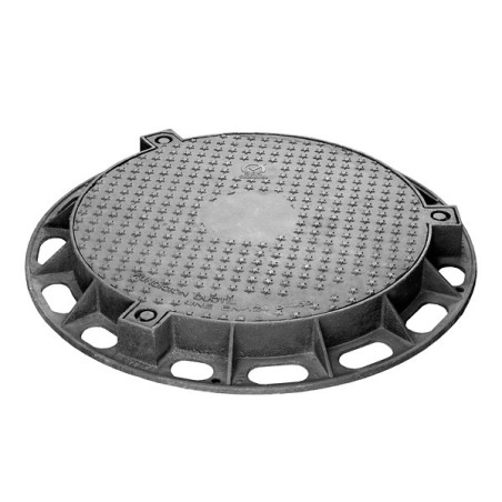 Tapas para arquetas en fundición dúctil D-400 Ø 650 mm estanca H 82 mm