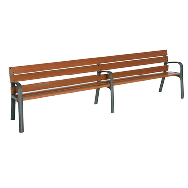 Banco urbano MODO de fundición y madera. Bancos de jardín de 1,80 m