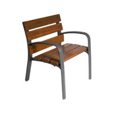 Banco urbano MODO de fundición y madera. Bancos de jardín de 1,80 m 2