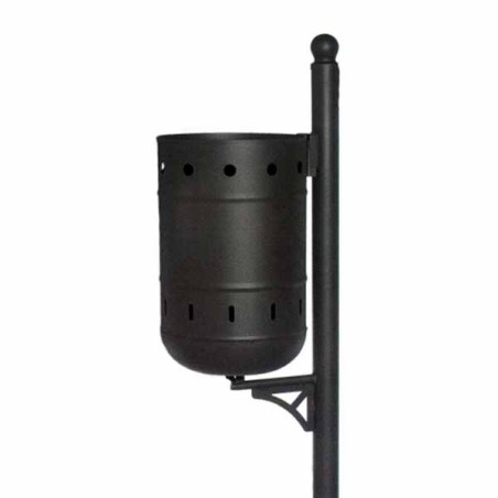 Papelera modelo Tenerife abatible en acero galvanizado acabado oxirón