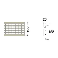 Rejilla electrosoldada galvanizada de 125x1000 mm. Rejilla tramex sobrepuesta huecos de 33x11 mm 2