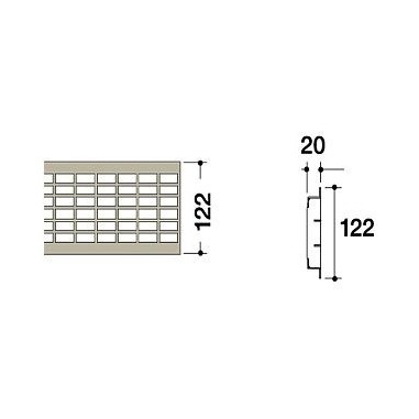 Rejilla entramada galvanizada de 125x1000 mm. Rejilla tramex sobrepuesta huecos de 33x11 mm