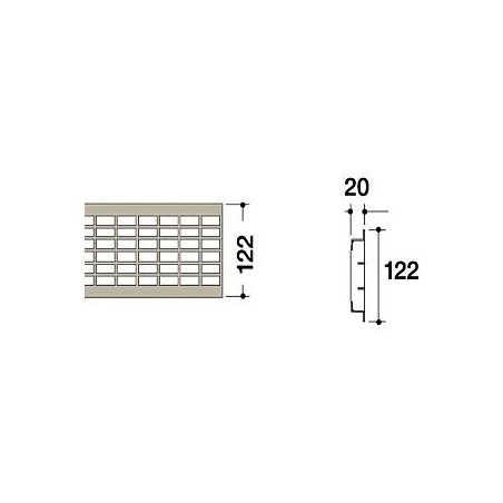 Rejilla entramada galvanizada de 125x1000 mm. Rejilla tramex sobrepuesta huecos de 33x11 mm