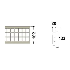 Rejilla electrosoldada galvanizada de 125x1000 mm. Rejilla tramex sobrepuesta huecos de 33x33 mm 2