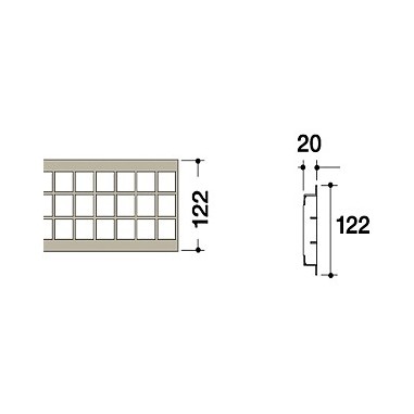 Rejilla entramada 125x1000 mm acero zincado hueco 33x33 de sobreponer