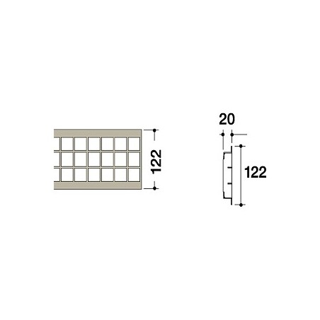 Rejilla entramada 125x1000 mm acero zincado hueco 33x33 de sobreponer