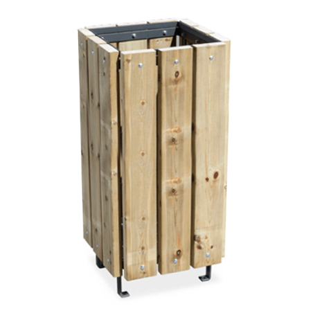 Papelera modelo Canada en madera pino tratada en autoclave