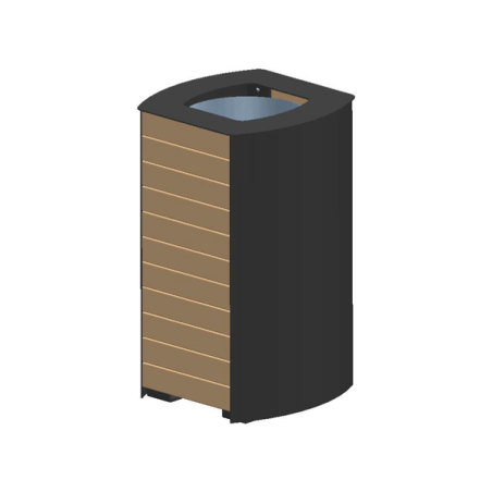 Papelera modelo Costa con cubeta interior, tapa y cierre