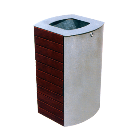 Papelera modelo Costa con cubeta interior, tapa y cierre