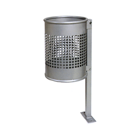 Papelera urbana modelo Cerdanyola abatible en chapa zincada pintada