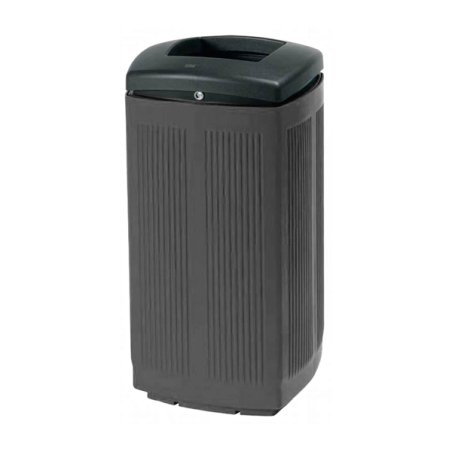 Papelera urbana de plástico polietileno gris modelo toscana