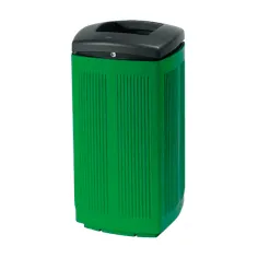 Papelera urbana de plástico polietileno gris modelo toscana 2