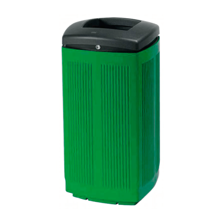 Papelera urbana de plástico polietileno gris modelo toscana