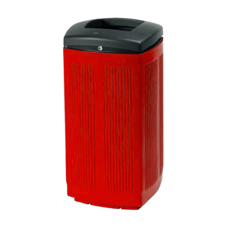 Papelera urbana de plástico polietileno gris modelo toscana