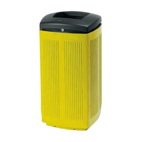 Papelera urbana de plástico polietileno gris modelo toscana