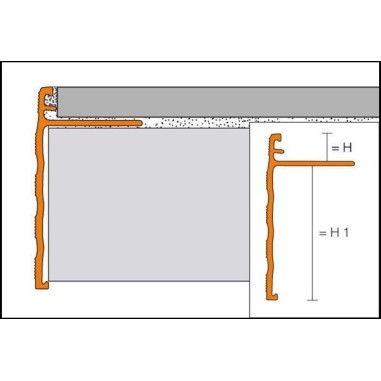 SCHIENE-STEP - Cantonera de aluminio para encimera - Croquis