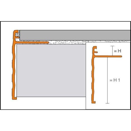 SCHIENE-STEP - Cantonera de aluminio para encimera - Croquis