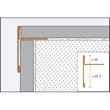 SCHIENE-STEP-EB - Cantonera en acero inoxidable para encimera -Croquis