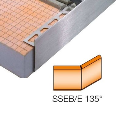 SCHIENE-STEP-EB - Cantonera en acero inoxidable para encimera - Ángulo externo 135º