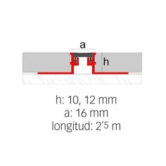Novojunta Metaflex - Junta de dilatación de aluminio y EPDM - Croquis 2