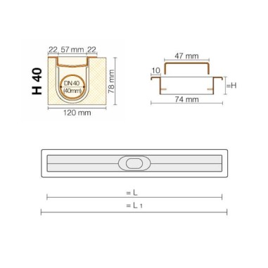 KERDI-LINE-A - Rejilla inox con marco para platos de ducha de obra