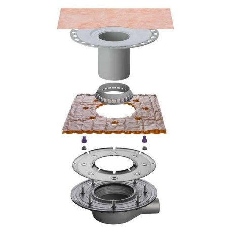 Sumidero ducha salida vertical y sifón DN50 KERDI-DRAIN KDBH50MSBB
