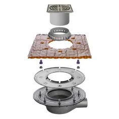 Sumidero ducha salida horizontal sin sifón DN50 KERDIDRAIN KDBH50ASLVB