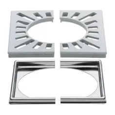 Rejilla inoxidable 15x15 cm con agujero para sumidero KERDI-DRAIN-RL