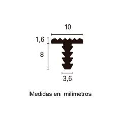 Perfil podotáctil de aluminio anodizado extraplano Stairtec SW 2