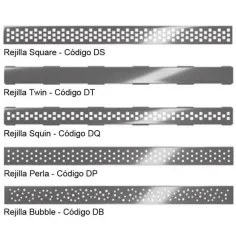 Rejilla inoxidable de 90 mm para canaleta en platos de ducha de obra