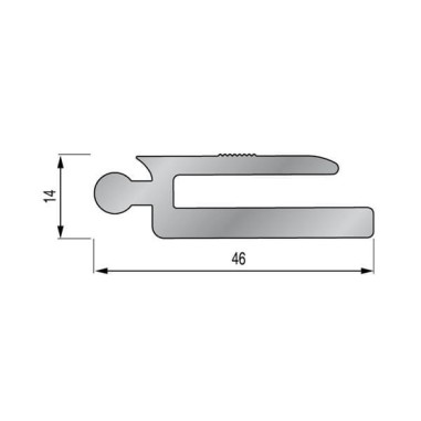 TTM1 aleta hembra -  Junta de dilatación estructural de aluminio