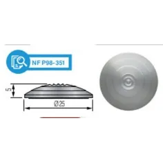 Dinaplot Aluminio - Botón podotáctil sobrepuesto con adhesivo 2