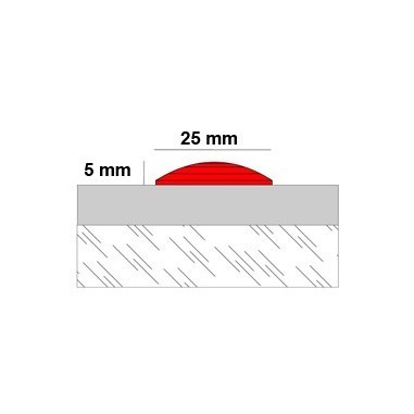 Dinaplot Aluminio - Botón podotáctil sobrepuesto con adhesivo