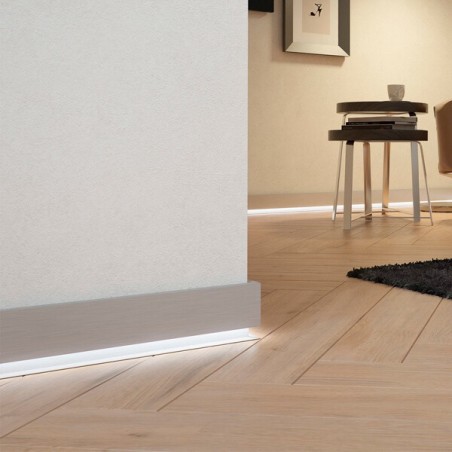 Novorodapie Eclipse SP - Rodapié de aluminio para placa de yeso y luz LED