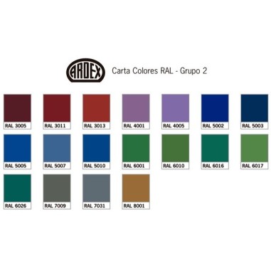 Carta de coleres RAL Ardex Grupo 2