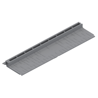 Rejilla ranurada oculta de 136x506 mm en plástico color gris