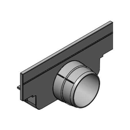 Tapa H60 con salida D50 para canaleta de polipropileno BASE DN100