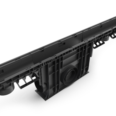 Arqueta hormigón polímero con arenero de 125x500 mm y cestillo zincado