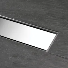 Canal para ducha de obra con lámina,sifón y embellecedor inox 2