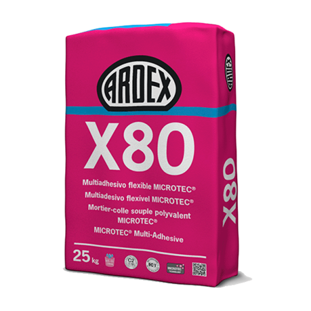 Cemento cola flexible resistente al agua y a heladas ARDEX X80