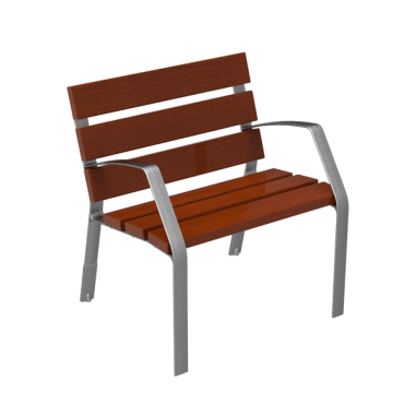 Banco urbano modelo MODO08 fundición y madera tropical