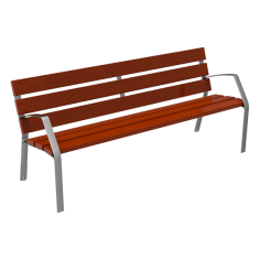 Banco urbano modelo MODO08 fundición y madera tropical