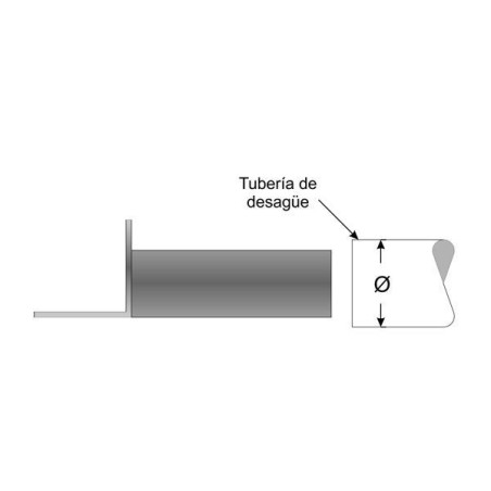 Desagüe horizontal redondo de PVC - Croquis