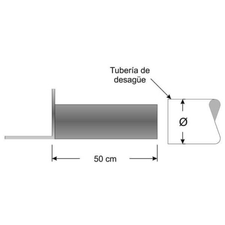 Desagüe horizontal redondo en TPE para lámina EPDM, butilo y asfalto