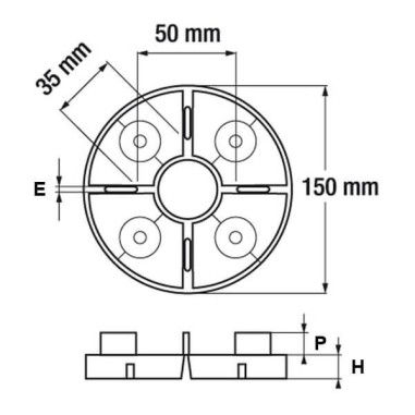 Soporte elevado fijo para pavimento flotante